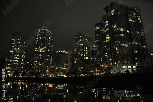 Background night urban landscape Vancouver