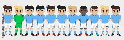 Fototapeta Vector Character Football / Soccer Team