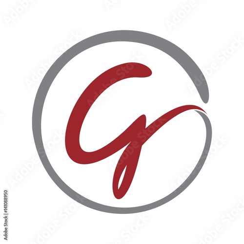 letter g on script mode. logo vector template.