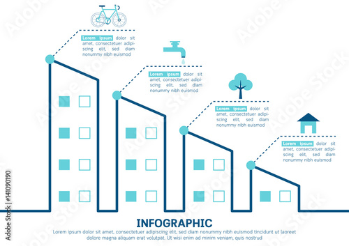 City infographic background template. Vector illustration.