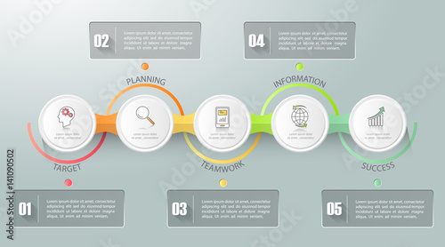 Design business concept infographic template can be used for workflow layout, diagram, number options, timeline or milestones project.