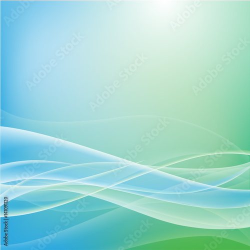 Blue and Green curve abstract background vector 