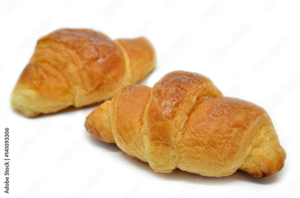 Two French croissants