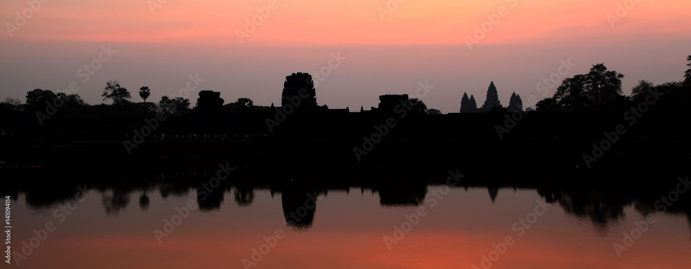 Temple of Angkor Wat at sunrise.