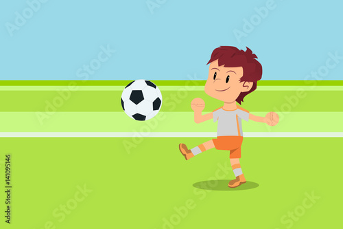 Soccer player shooting at goal