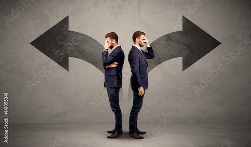 Quadro su tela Businessman with two choices