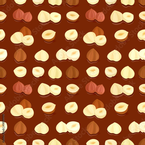 seamless texture of chocolate with hazelnuts