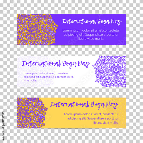 Vintage template design vector illustration of international yoga day