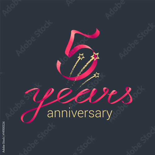 5 years anniversary vector icon