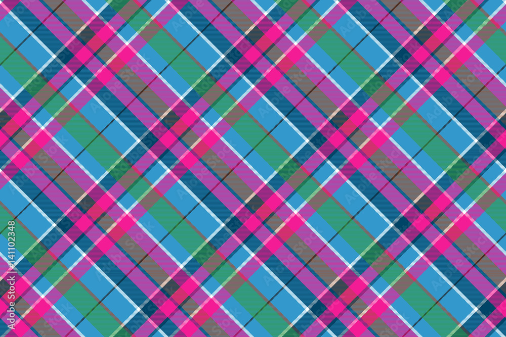 Fabric textile blue pink green check plaid seamless pattern Fabric textile blue pink green check plaid seamless pattern