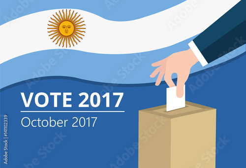 Argentina democracy political process selecting president or parliament member with election and referendum freedom to vote vector illustration