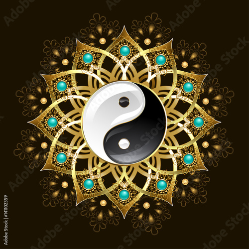 Symbol of yin yang mandala