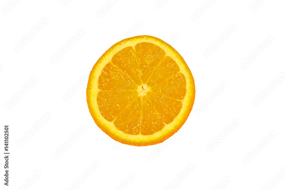 Slice of fresh orange isolated on white background Slice of fresh orange isolated on white background