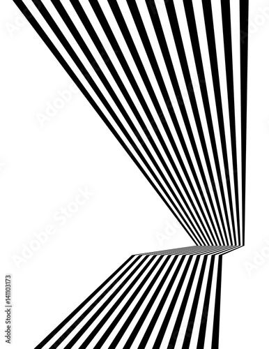 black and white mobious wave stripe optical abstract design