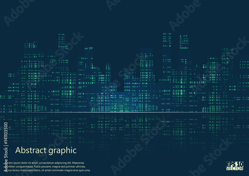 Night city vector illustration.