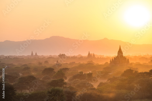 A beautiful sunset in Bagan Myanmar