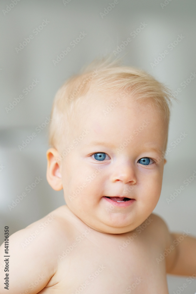 Baby boy with blue eyes