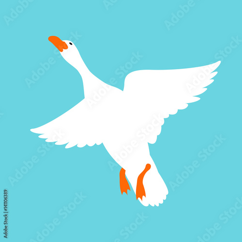 goose vector illustration style Flat