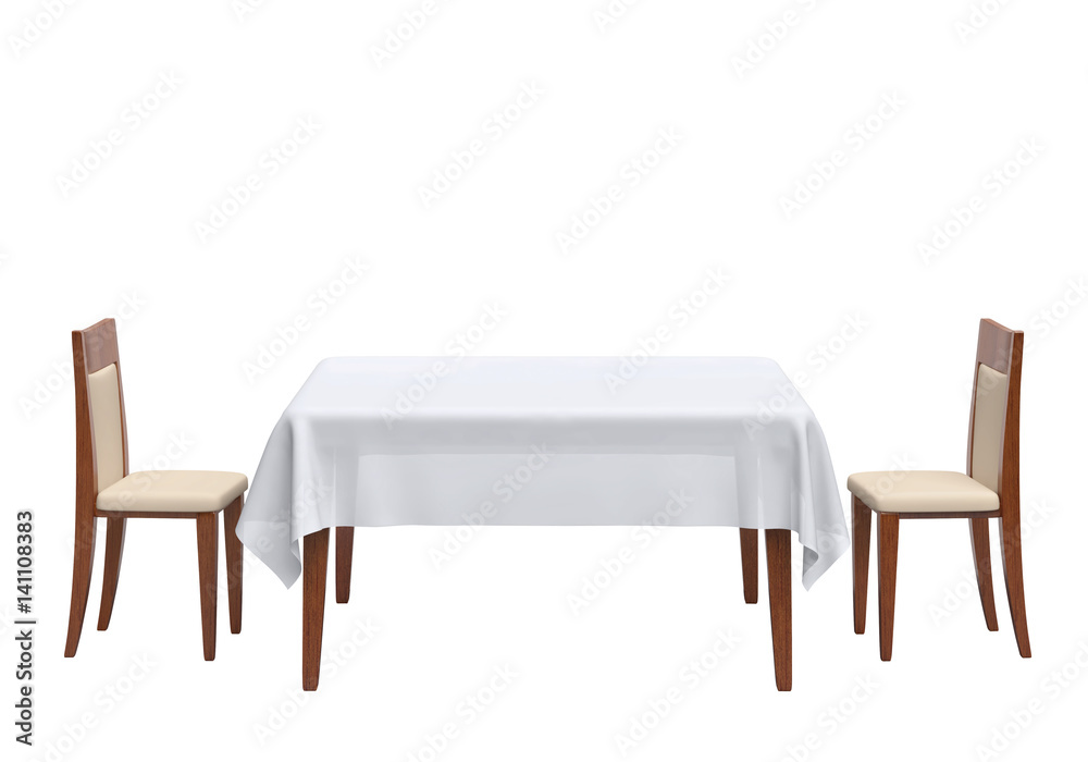 Table for two isolated on white background Table for two isolated on white background