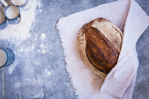 Rustic bread. No-knead rustic bread.