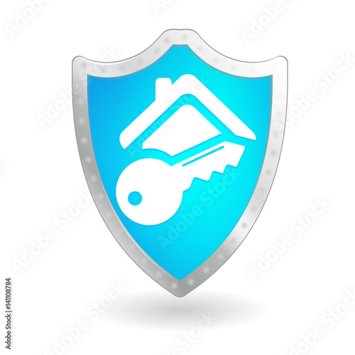 sécurité maison sur bouclier bleu