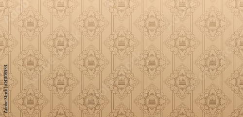 Royal wallpaper. Brown vintage background