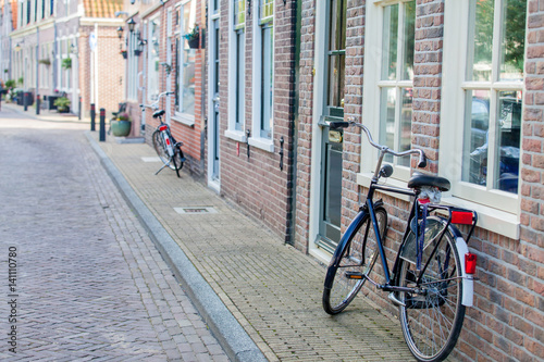 AMSTERDAM  NETHERLANDS - September 22  2014  beautiful view on street with bicycles