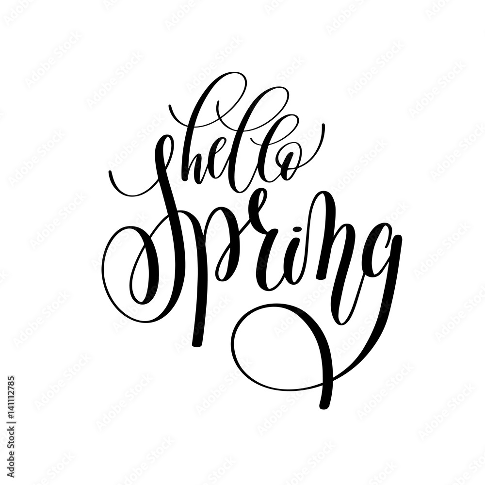 hello spring hand written lettering inscription hello spring hand written lettering inscription