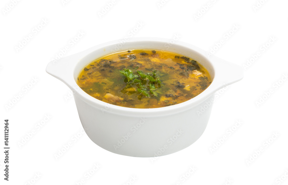 Chicken soup isolated