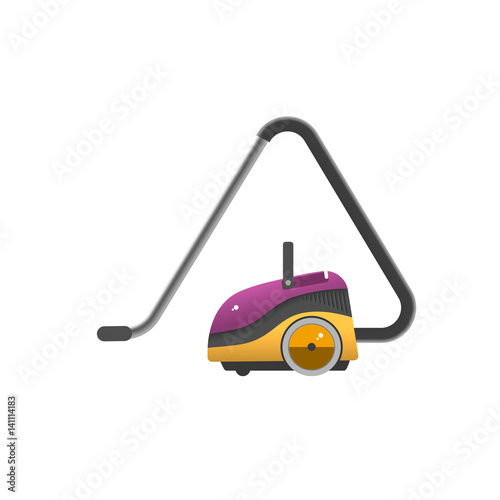 Vacuum cleaner icon isolated on white. Electrical vacuum cleaner. Equipment for house cleaning tool device. Sign in flat style.