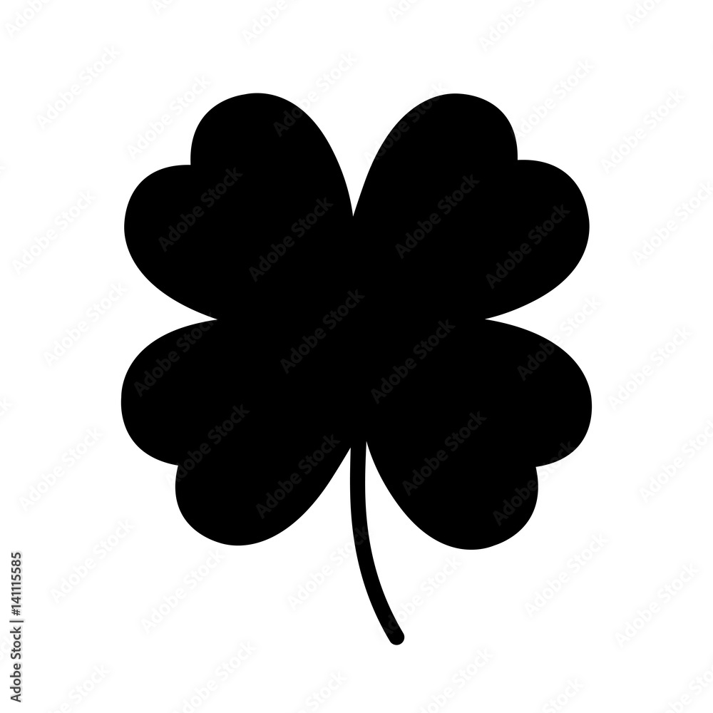 Schwarzes einfaches Symbol - Kleeblatt Stock-Vektorgrafik | Adobe Stock