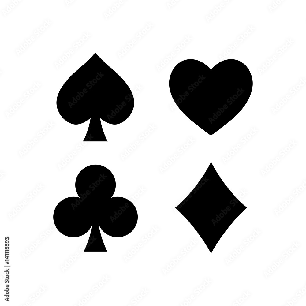 Schwarzes einfaches Symbol - Spielkarten Farben