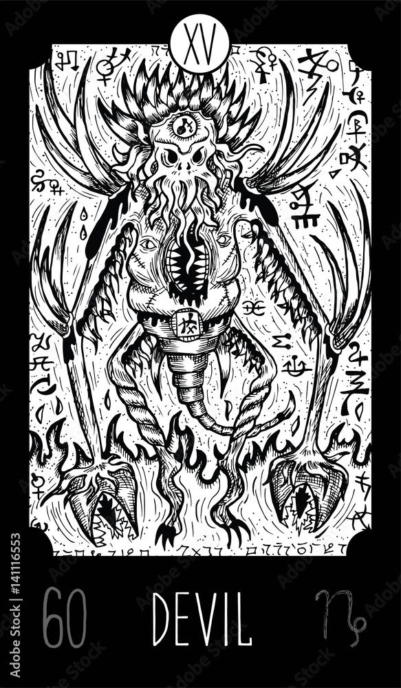 Devil. Tarot card Major Arcana. See all collection in my portfolio Devil. Tarot card Major Arcana. See all collection in my portfolio