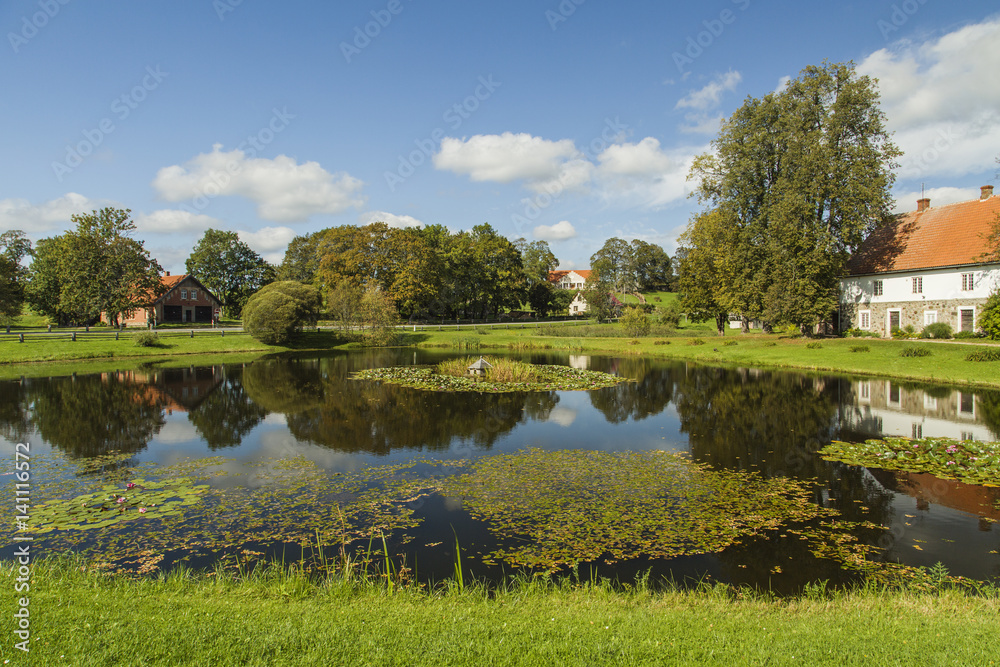 Obraz premium Latvia. Old country houses. The middle class lived so before.