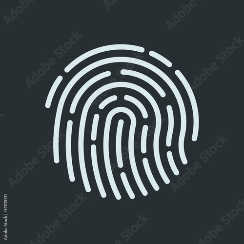 Fingerprint recognition icon. Vector illustration.