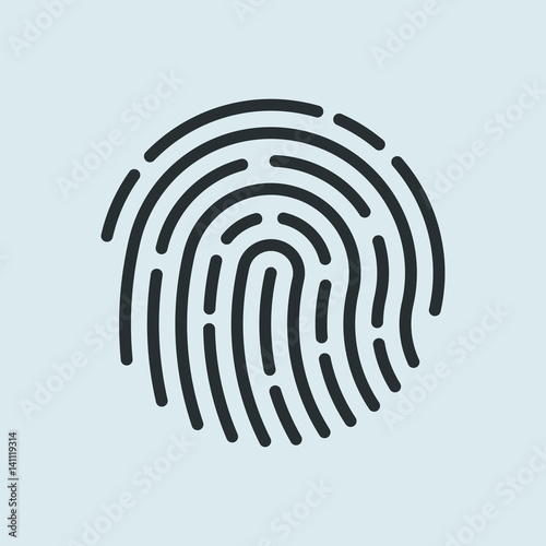 Fingerprint recognition icon. Vector illustration.