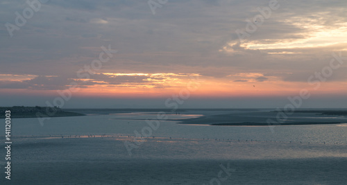 Coucher de soleil sur la baie de Somme