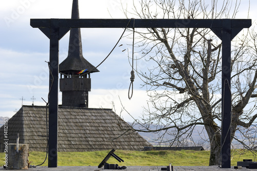 Scaffold for the execution of the death penalty.