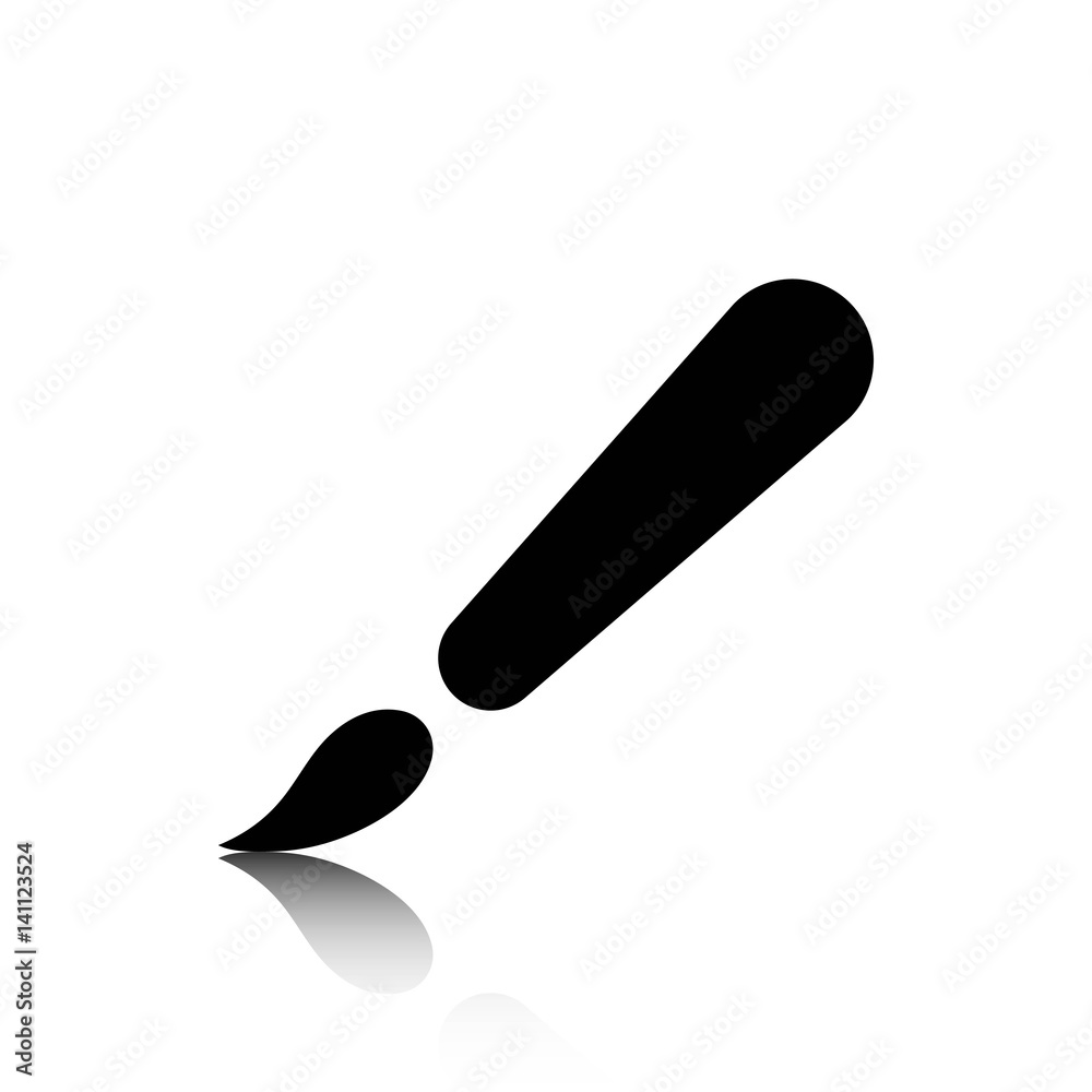 brush icon stock vector illustration flat design brush icon stock vector illustration flat design