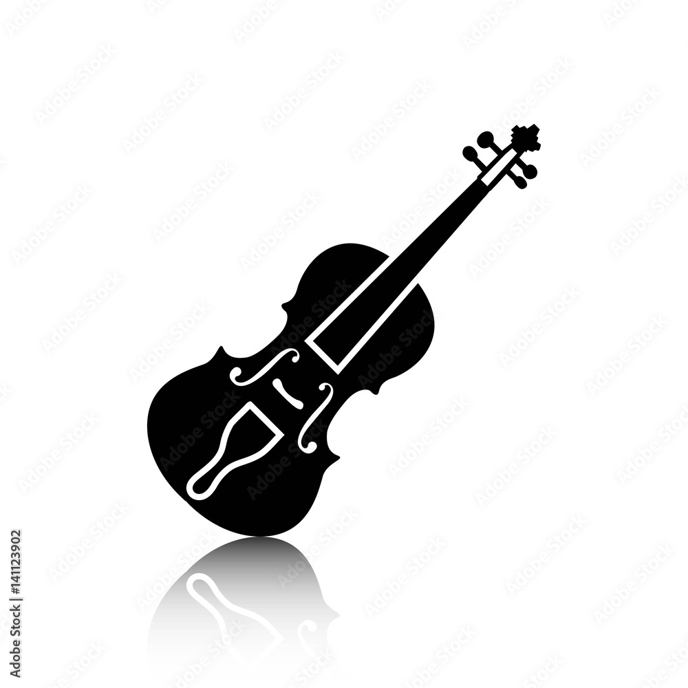 Obraz premium Violin icon stock vector illustration flat design