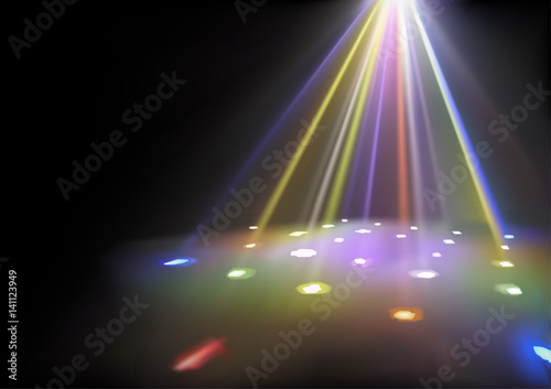 Disco Lights Background with Spotlights Effect - Abstract Illustration, Vector