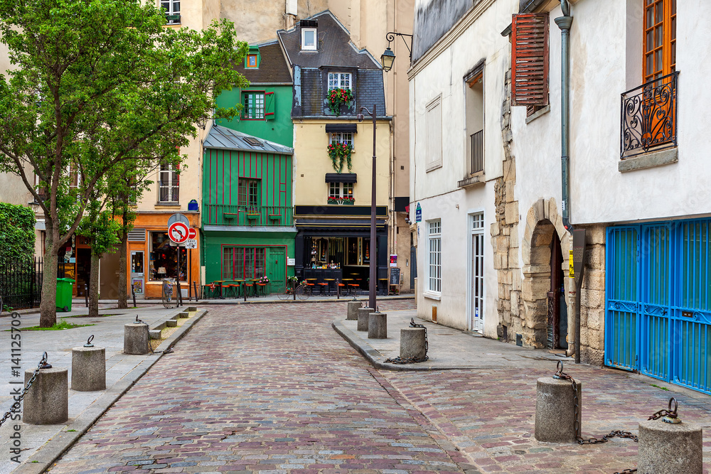 View of small parisian street.