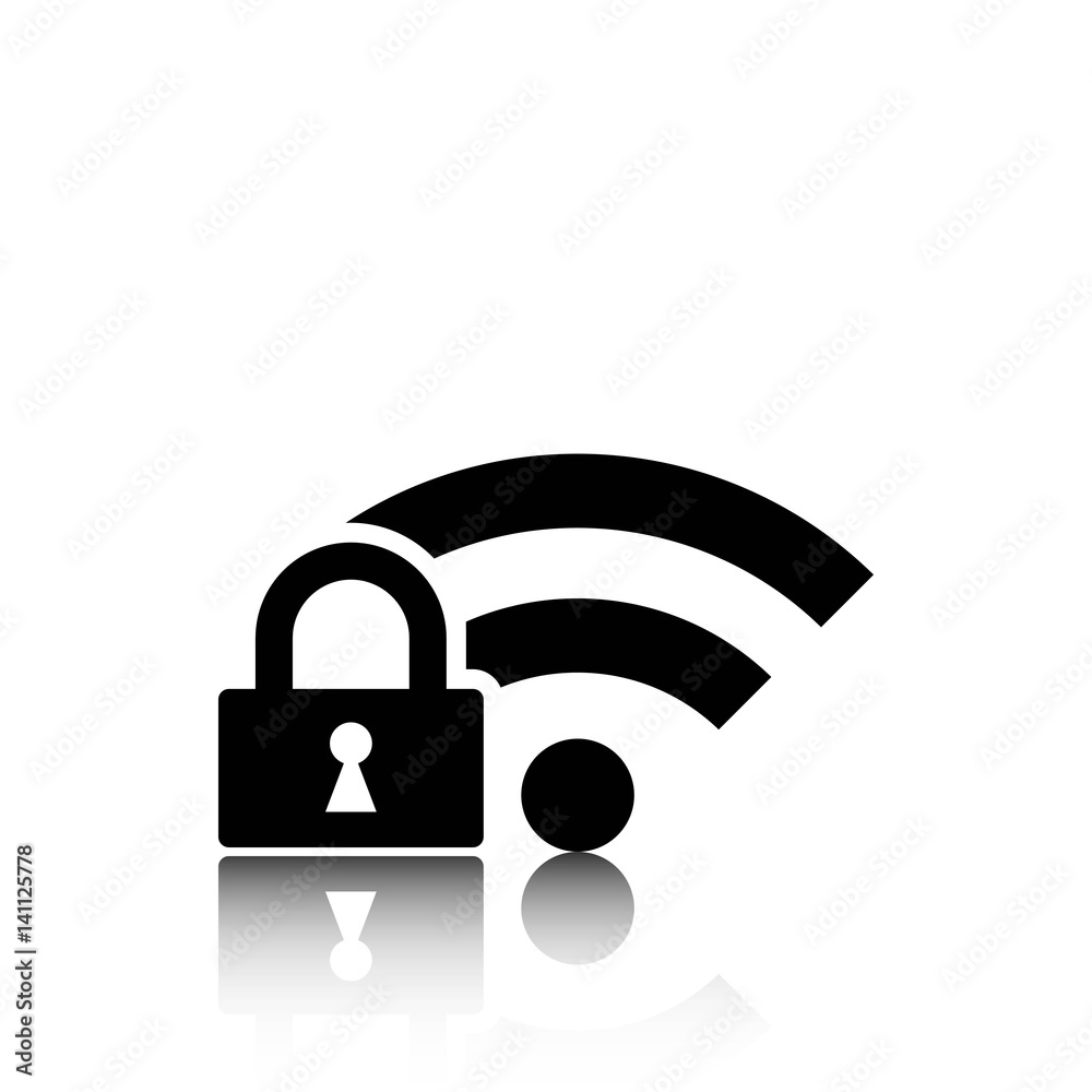 lock wifi icon stock vector illustration flat design lock wifi icon stock vector illustration flat design
