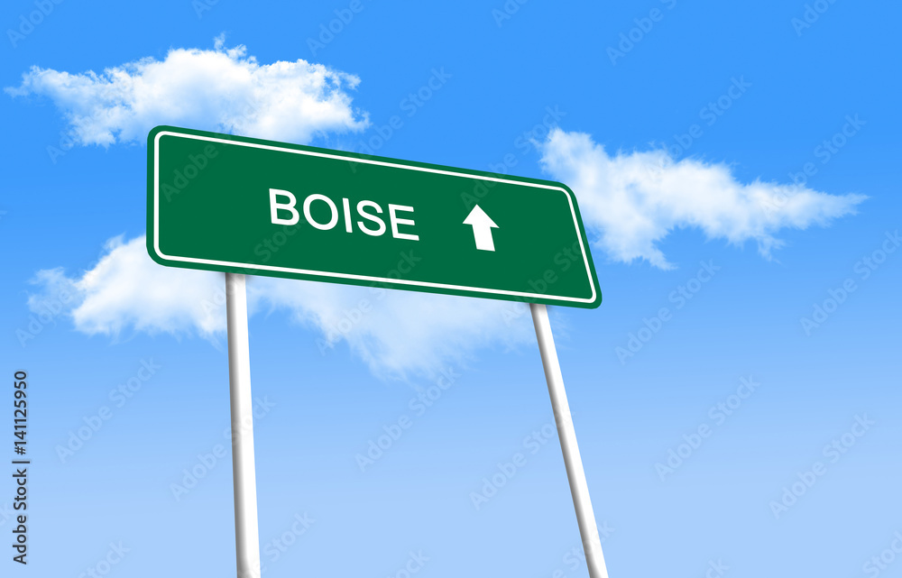 Obraz premium Road sign - Boise (3D illustration)