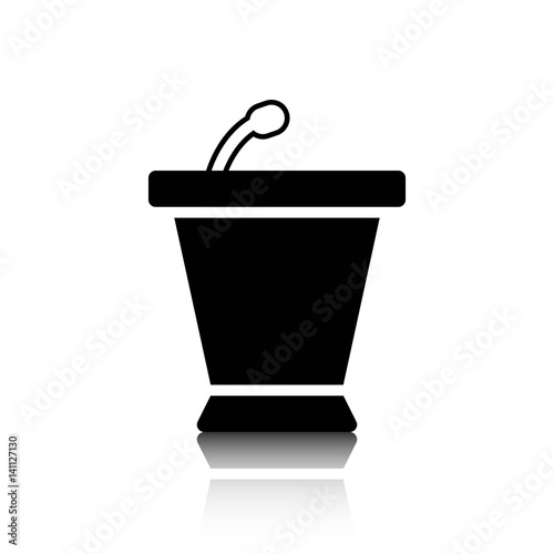lectern with microphone icon stock vector illustration flat design