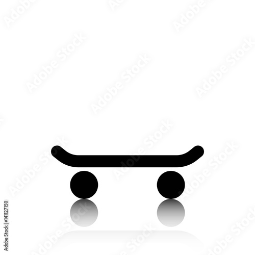skateboard side view icon stock vector illustration flat design