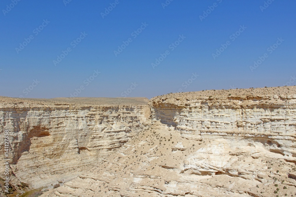 National Park Ein Ovdat - Rocky Canyon in the Negev Desert of Israel.