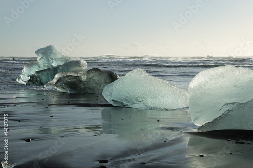 glacial ice on the coast of Iceland