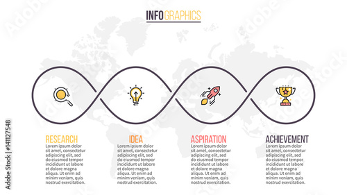 Business infographics. Presentation with 4 options. Vector template.