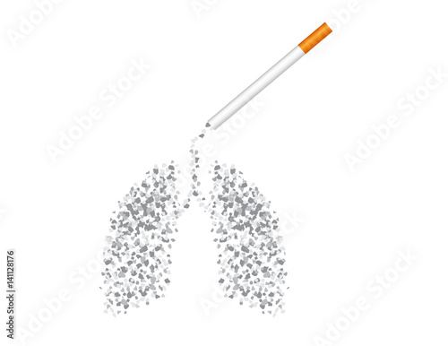 cigarette destroy lung vector